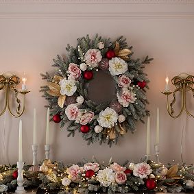 LoveShackFancy Floral Seasonal Wreath (29&quot;)