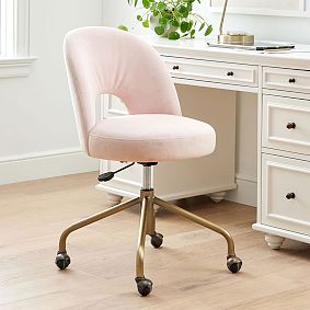 Performance Everyday Velvet Rose Andie Swivel Desk Chair