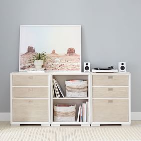 Callum Triple Mixed Shelf Low Storage Cabinet (75&quot;)
