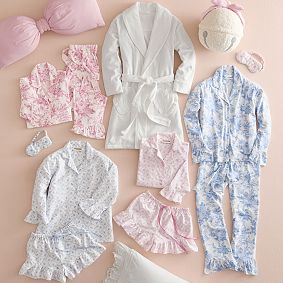 LoveShackFancy Damask Ruffle Long Sleeve Pajama