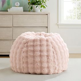 Large Marshmallow Faux Fur Pink Bean Bag Chair