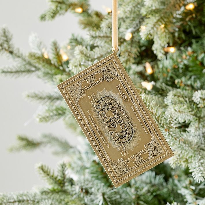 thumbnail: Hallmark Harry Potter Ornament – Metal Premium Decoratie, Chocoladekikkerdoos, Goud, Kerstboomversiering