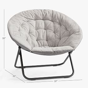 Chenille Crossweave Platinum Hang-A-Round Chair