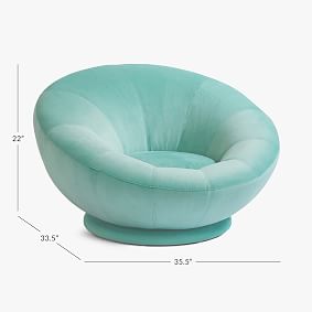 Performance Everyday Velvet Dusty Turquoise Groovy Swivel Chair