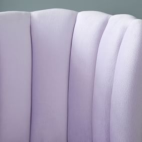 Lustre Velvet Lilac Channel Stitch Swivel Desk Chair