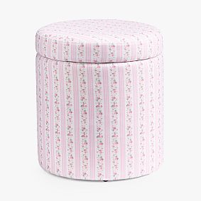 LoveShackFancy Round Storage Ottoman - Thumbnail 4