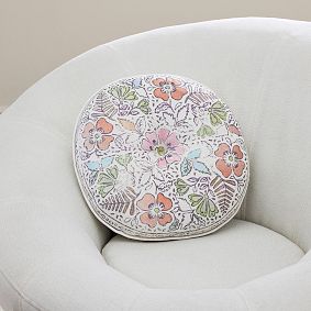Round Floral Pillow