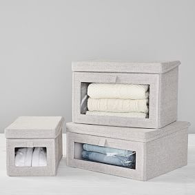 Gray Drop Front Storage Box
