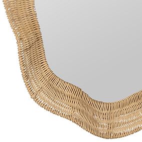 Scalloped Linden Round Wall Mirror (35&quot;x32&quot;)