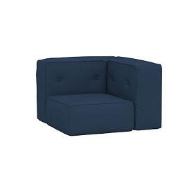 Open Box: Piped Cushy Corner Chair, Twill Navy, MTO | Pottery Barn
