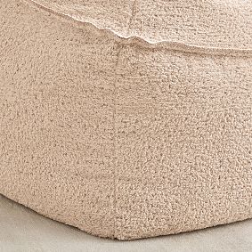 Large Low Pile Faux Fur Pale Blush Modern Bean Bag Lounger