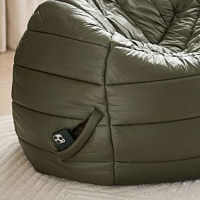 Large Forest Green Puffer Bean Bag Chair