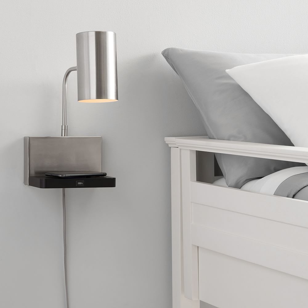 Sconce With Wireless Charging Ledge And USB (8&quot;x17&quot;)