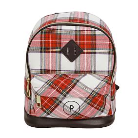 On The Go Red Plaid Backpack