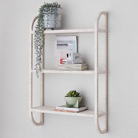 3-Tier Whitewash Coastal Rattan Bookcase