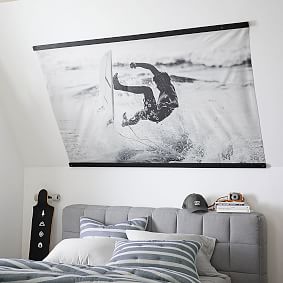 Black and White Surfer Wall Mural