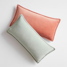 west elm x pbdorm Washed Cotton Velvet Lumbar Pillow Cover