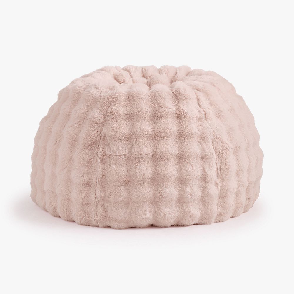 Large Marshmallow Faux Fur Pink Bean Bag Chair