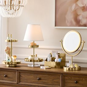 Scallop Light-Up Vanity Desktop Mirror