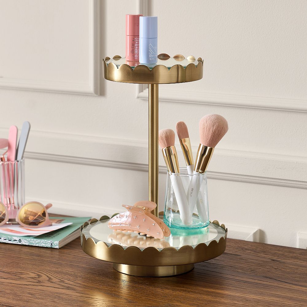 Scallop Light-Up Tiered Beauty Stand (12&quot;)