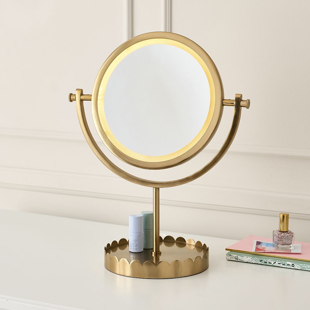 Scallop Light-Up Vanity Desktop Mirror