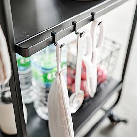 Metal Rolling Utility Cart with Hooks (20&quot;x32&quot;)