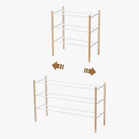 Wood/Metal Expandable Shoe Rack