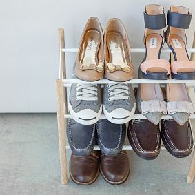 Wood/Metal Expandable Shoe Rack