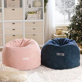 Chamois Midnight Blue Bean Bag Chair Collection