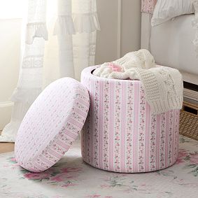 LoveShackFancy Round Storage Ottoman