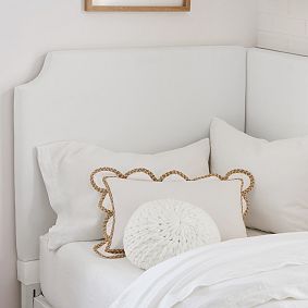 Scallop Jute Pillow Cover