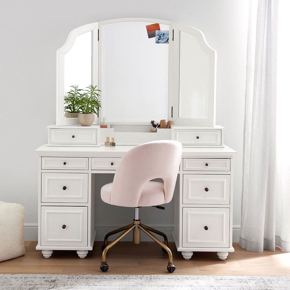 Chelsea Smart Storage Vanity Desk Super Set (54.5") | Pottery Barn Teen