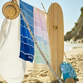 Tie-Dye Stripe Beach Towel UPF 50+, Navy