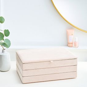Velvet Blush Stacking Jewelry Box