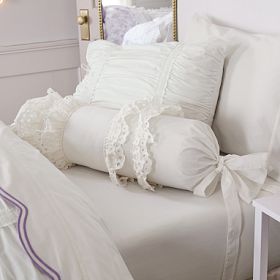 LoveShackFancy Scallop Eyelet Bolster Pillow Pottery Barn Teen