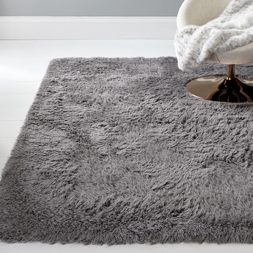 Ultra Plush Shag Wool Rug - Charcoal