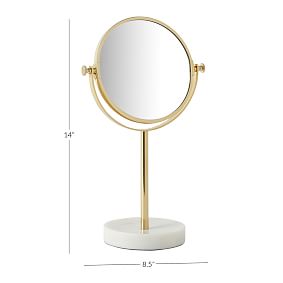 Marble and Gold Storage Vanity Mirror