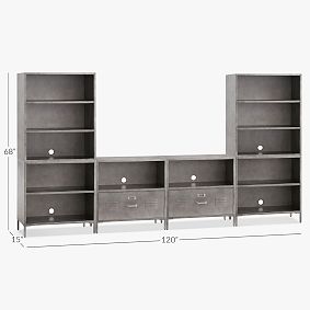 Locker 2-Drawer &amp; Cubby Tower Media Set (120&quot;)