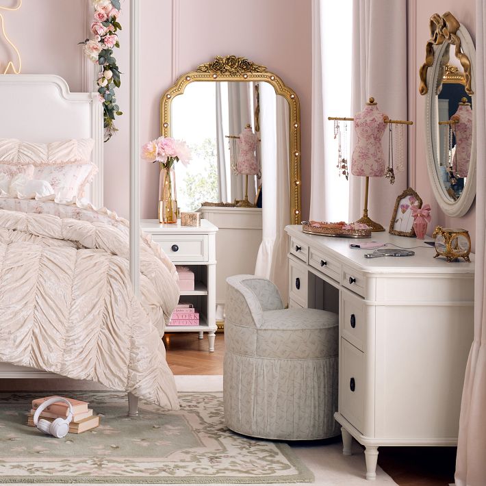 LoveShackFancy Leona Trellis Vanity Stool | Pottery Barn Teen