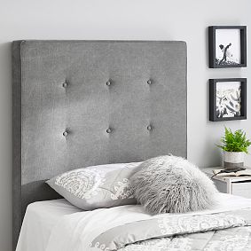 Tall No Nails Tufted Tech Smart Faux Headboard