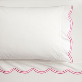LoveShackFancy Embroidered Scallop Sheet Set