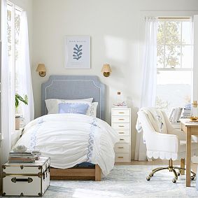 No Nails Auburn Piped Smart Wall Mounted Headboard