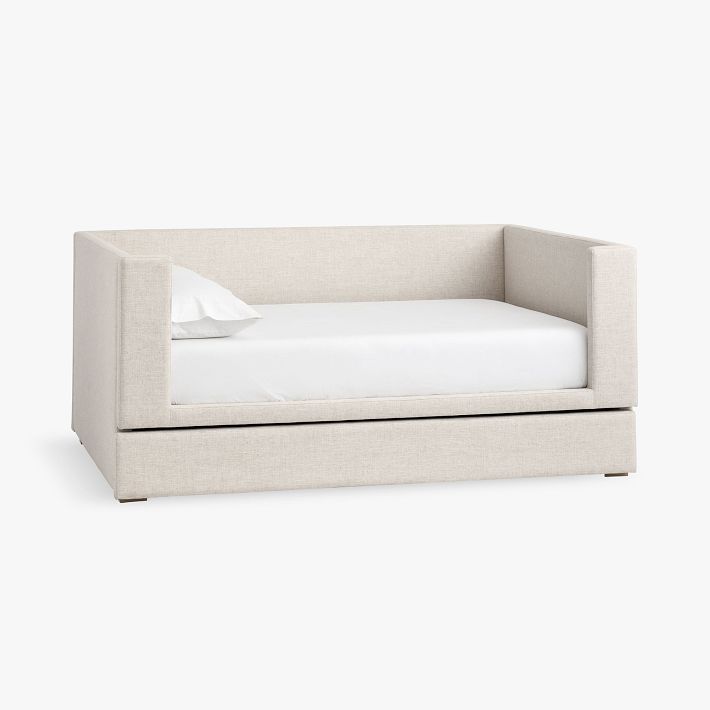 Shelter Upholstered Daybed with Trundle Pottery Barn Teen