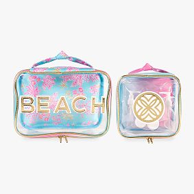 Lilly Pulitzer Royal Coral Beach Accessories Pouch Set