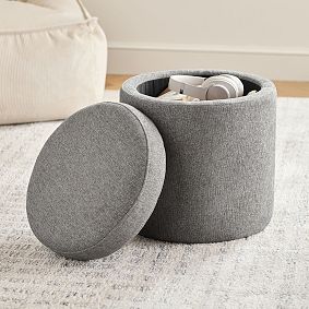 Simple Round Storage Ottoman
