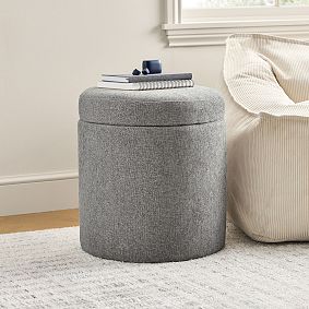 Simple Round Storage Ottoman