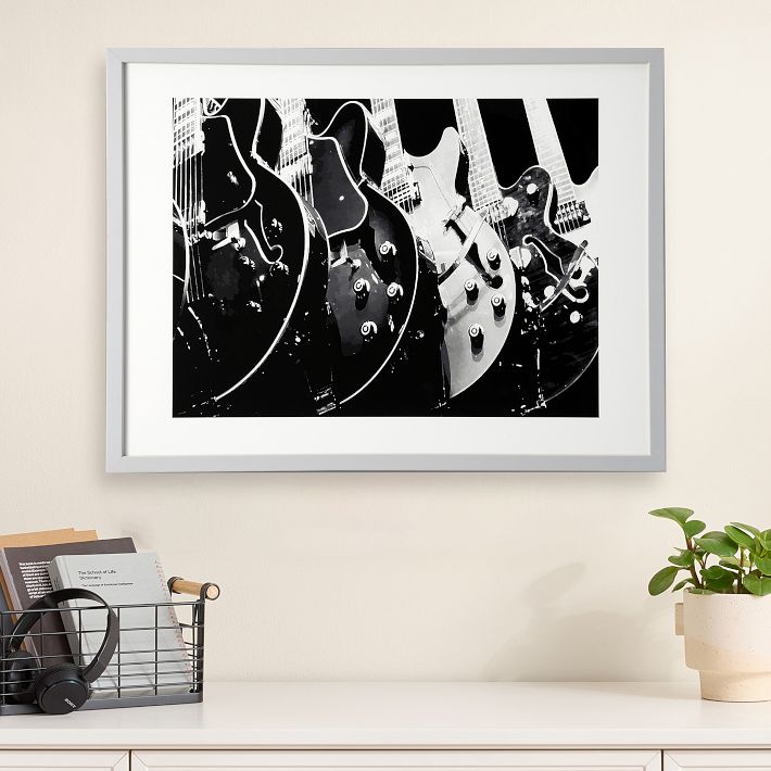 Minted® Guitars Monochrome Framed Art | Pottery Barn Teen