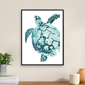 Tropical Sea Turtle Framed Art by Minted&#174;