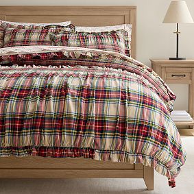 Holiday Plaid Smocked Comforter