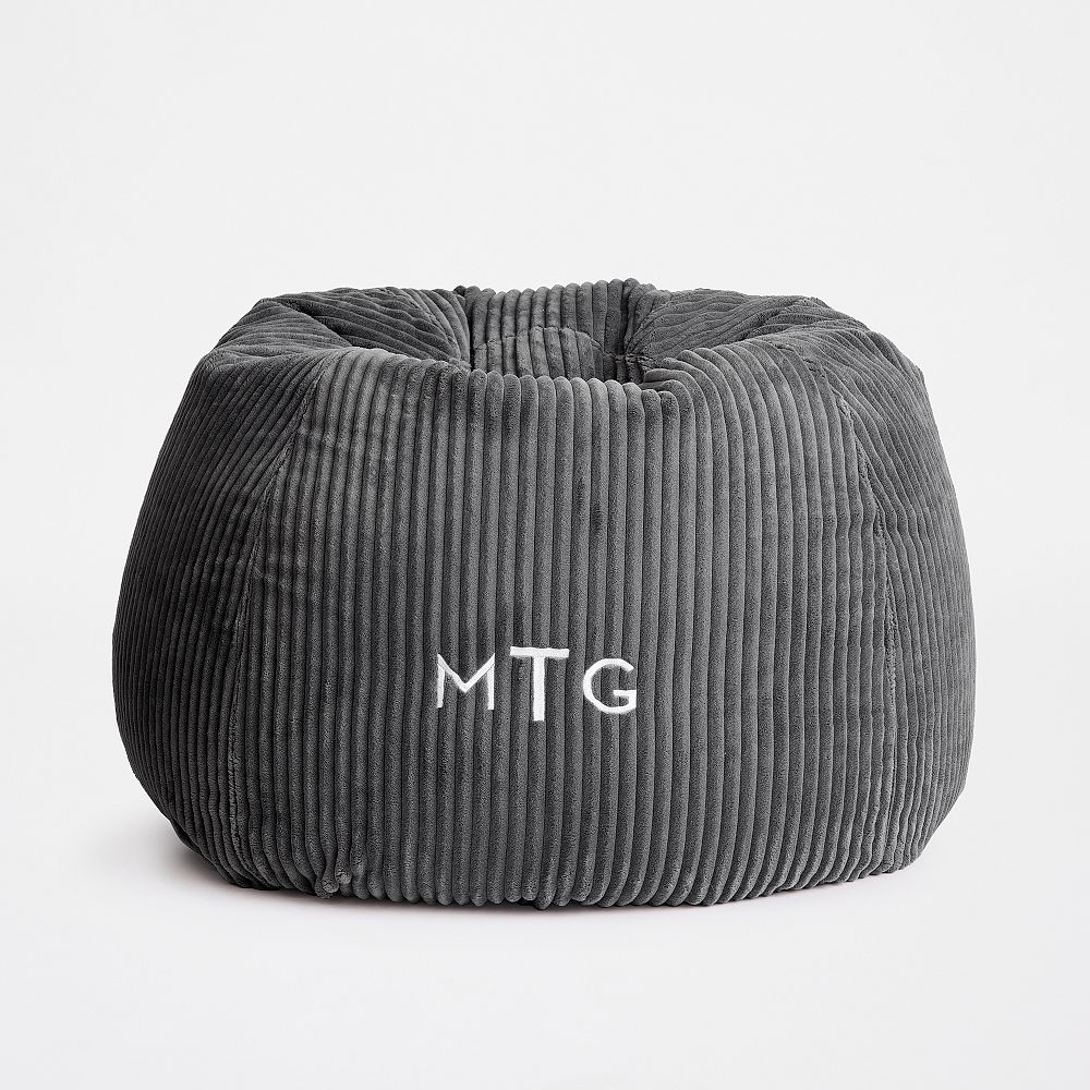Chamois Charcoal Bean Bag Chair Collection - Slipcover & Insert